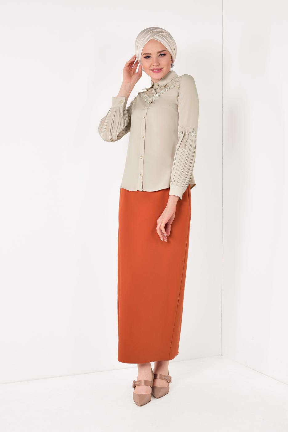 Vêtements hijab BEIGE  Chemisier T 5046