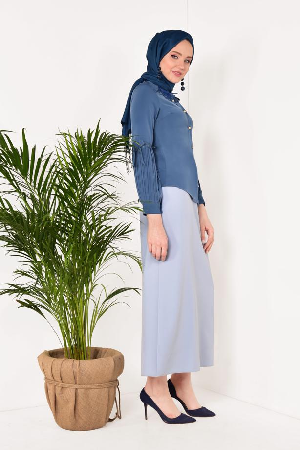 Vêtements hijab  PLEATED BLOUSE T 5046 - TRENDTESETTÜR