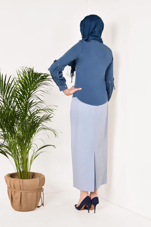 Vêtements hijab  PLEATED BLOUSE T 5046 - TRENDTESETTÜR