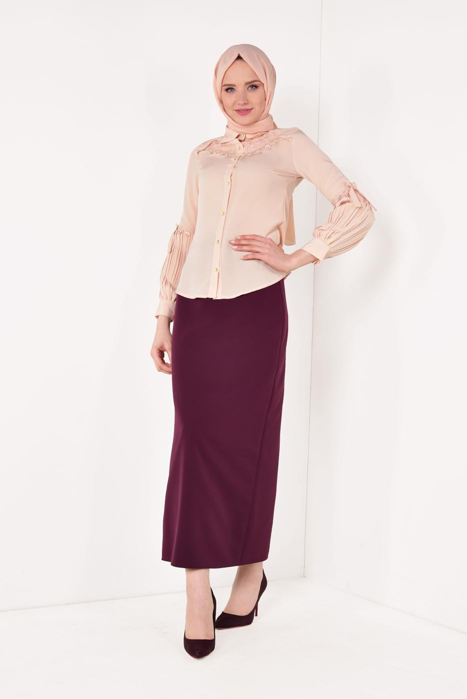 Hijab clothing POWDER PLEATED BLOUSE T 5046