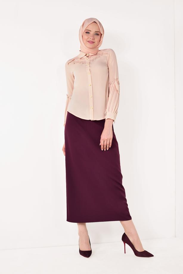 Vêtements hijab  PLEATED BLOUSE T 5046 - TRENDTESETTÜR
