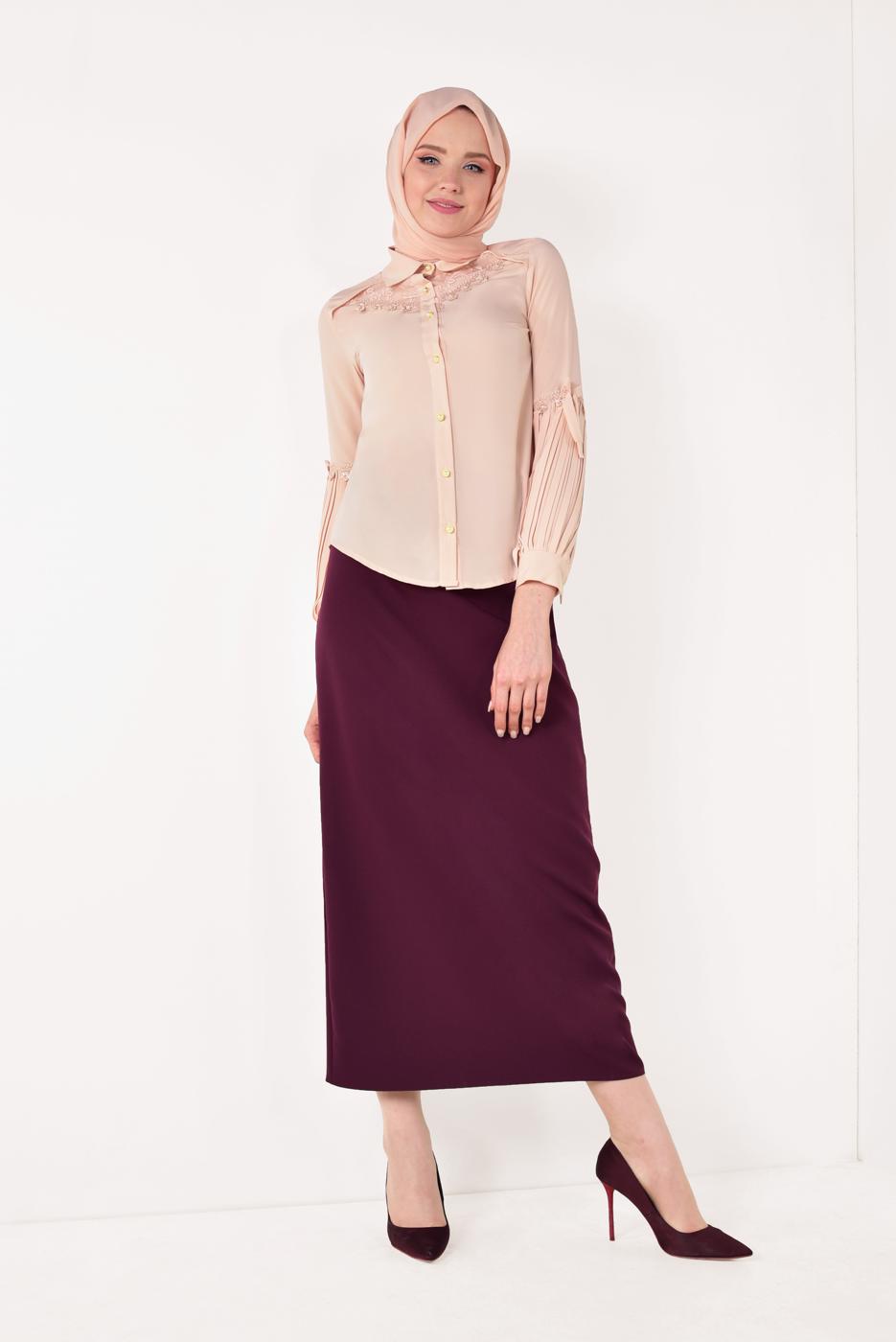 Hijab clothing POWDER PLEATED BLOUSE T 5046