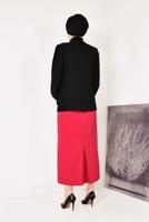 Tesettür giyim SİYAH YAKA KISMI PAYET  DETAYLI BÜZGÜLÜ BLUZ 5201