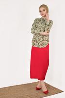 Vêtements hijab BEIGE T 5402 STN-LEOPAR DESENLİ ŞİFONLU BLUZ