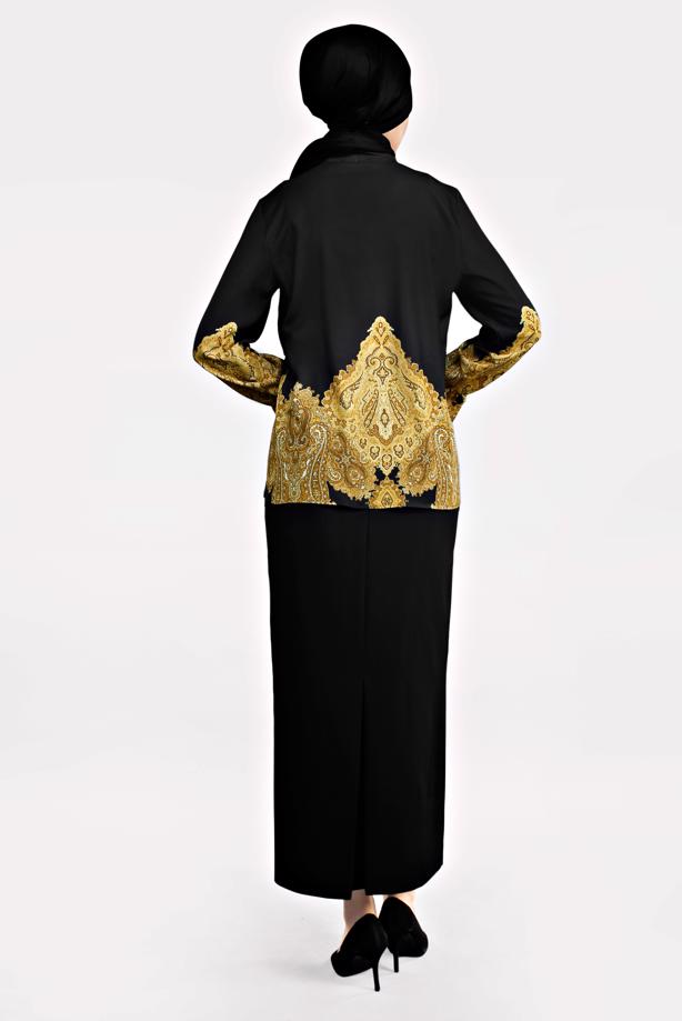 Vêtements hijab  T 6001 STN-YAKASI FULAR DETAYLI DESENLİ BLUZ - TRENDTESETTÜR