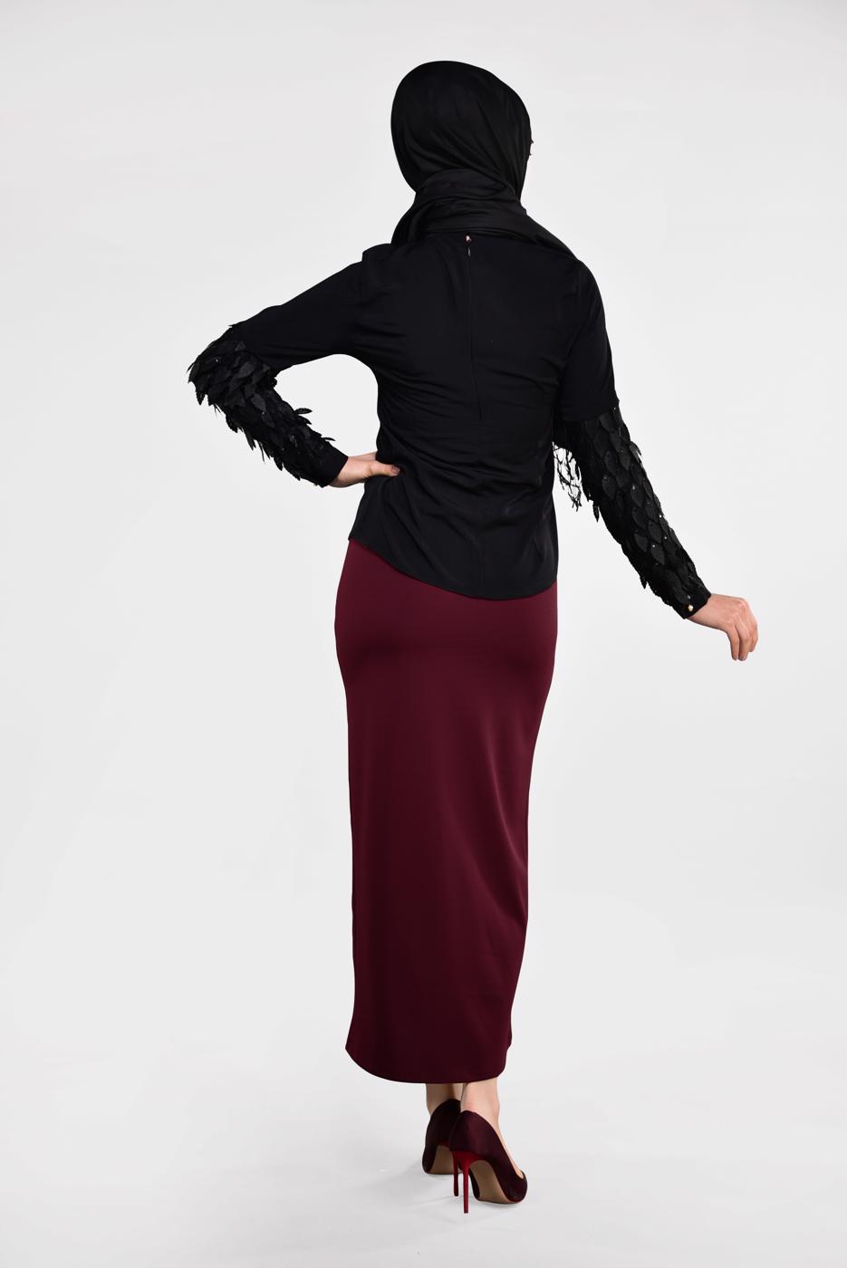 Vêtements hijab NOIR  Chemisier T 6046 