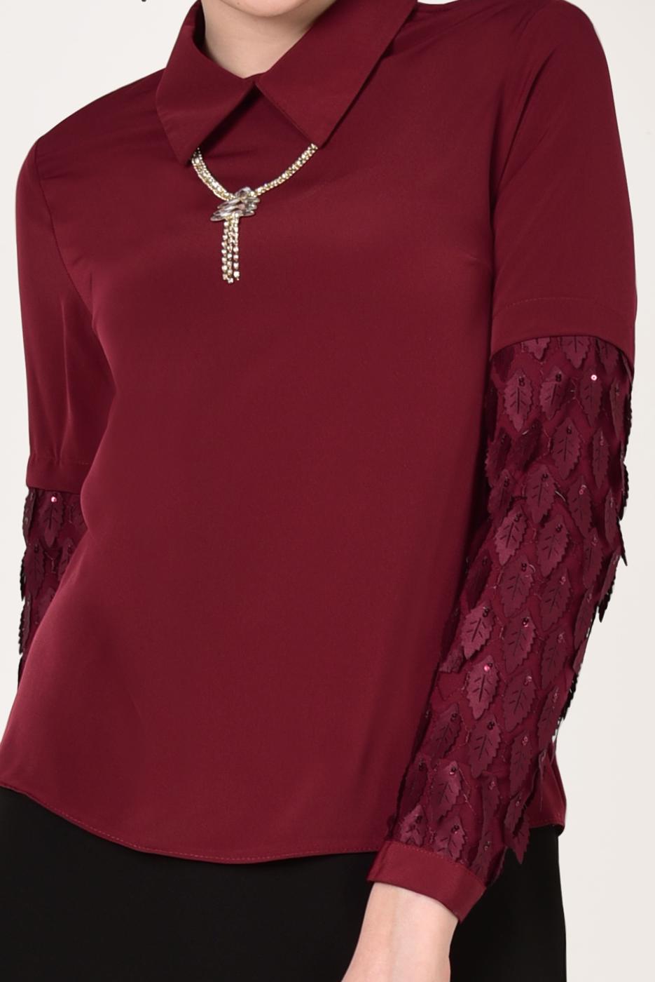 Vêtements hijab ROUGE BORDEAUX  Chemisier T 6046