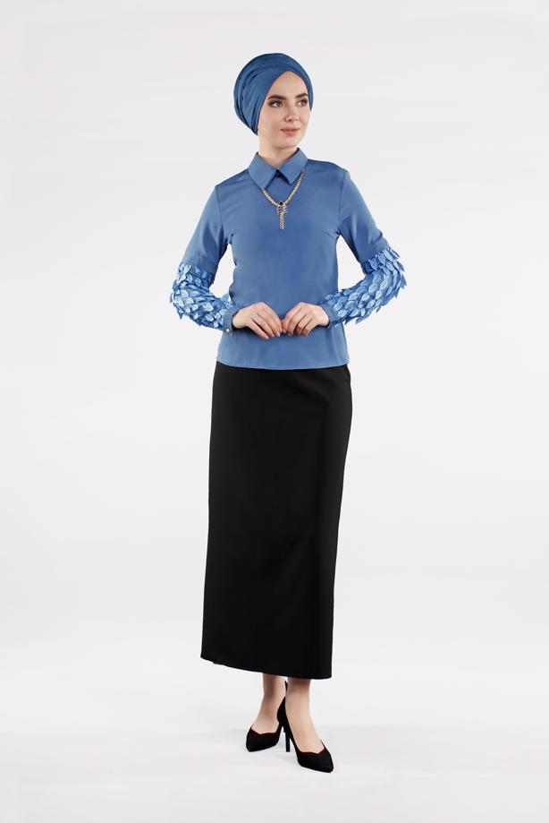 Vêtements hijab  3D Leaf Detailed Blouse T 6046  - TRENDTESETTÜR