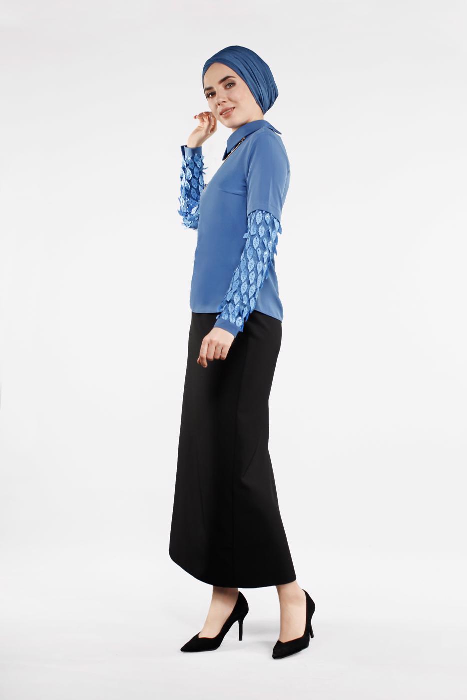 Vêtements hijab BLEU MARINE  Chemisier T 6046 