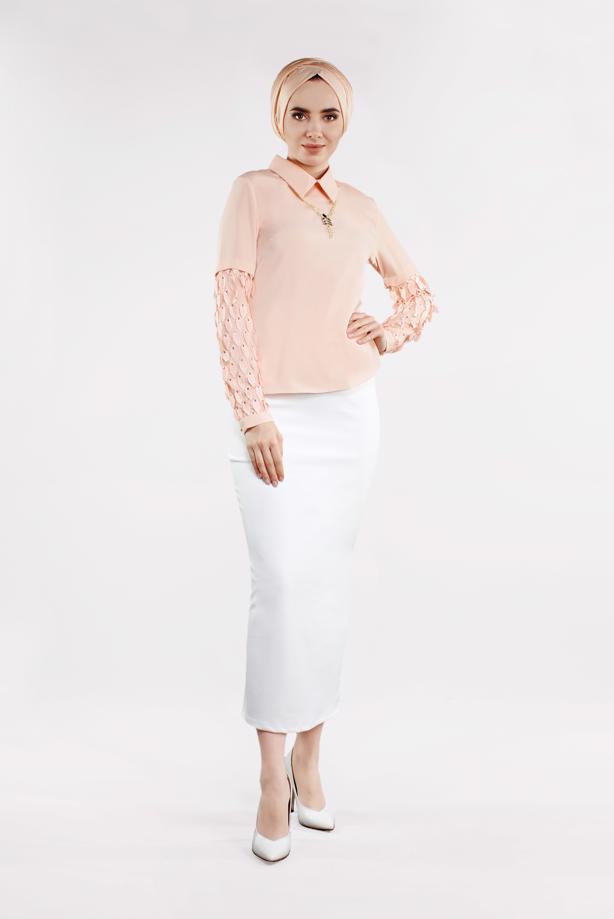 Vêtements hijab  3D Leaf Detailed Blouse T 6046  - TRENDTESETTÜR