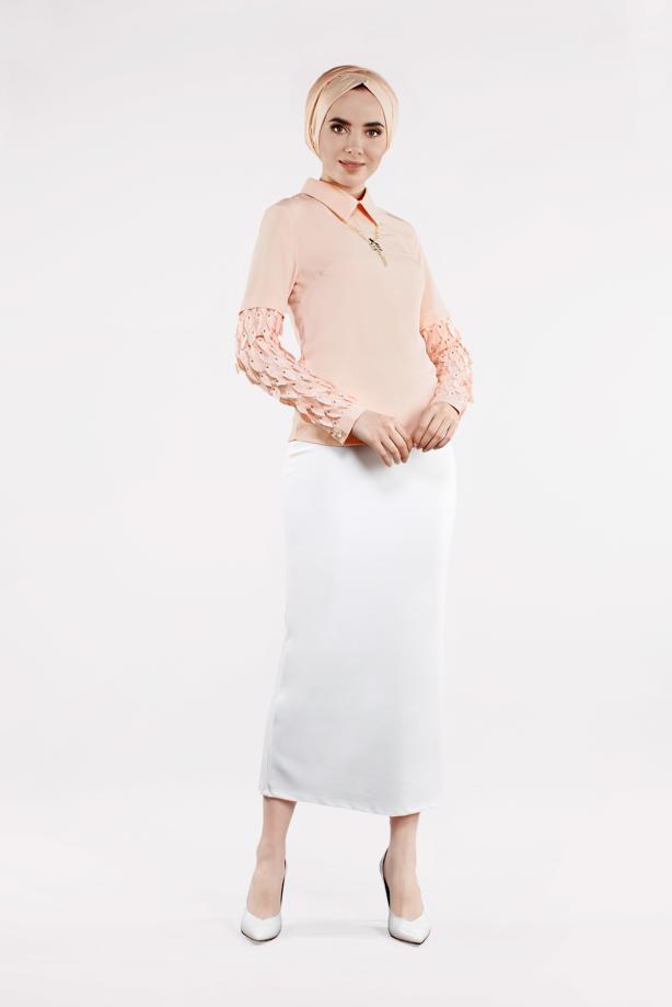 Vêtements hijab  3D Leaf Detailed Blouse T 6046  - TRENDTESETTÜR