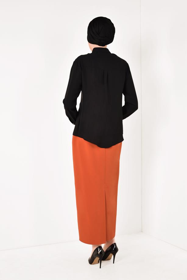 Vêtements hijab  T 8102 STN-NAKIŞLI ŞİFON BLUZ - TRENDTESETTÜR