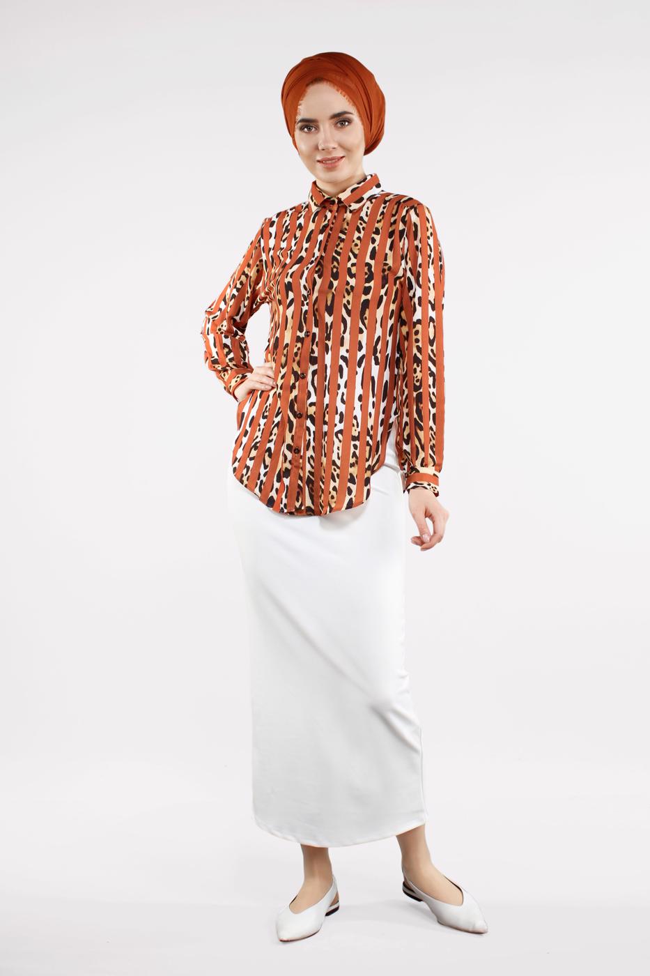 Vêtements hijab ORANGE  Chemisier T 8133 