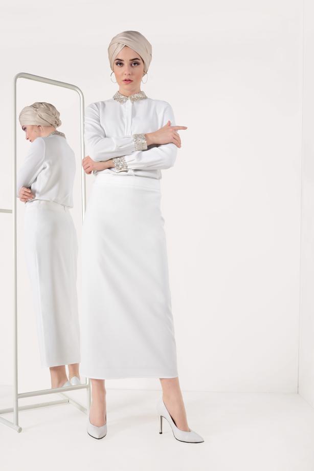 Hijab clothing  T 8202 STN-BLUZ - TRENDTESETTÜR