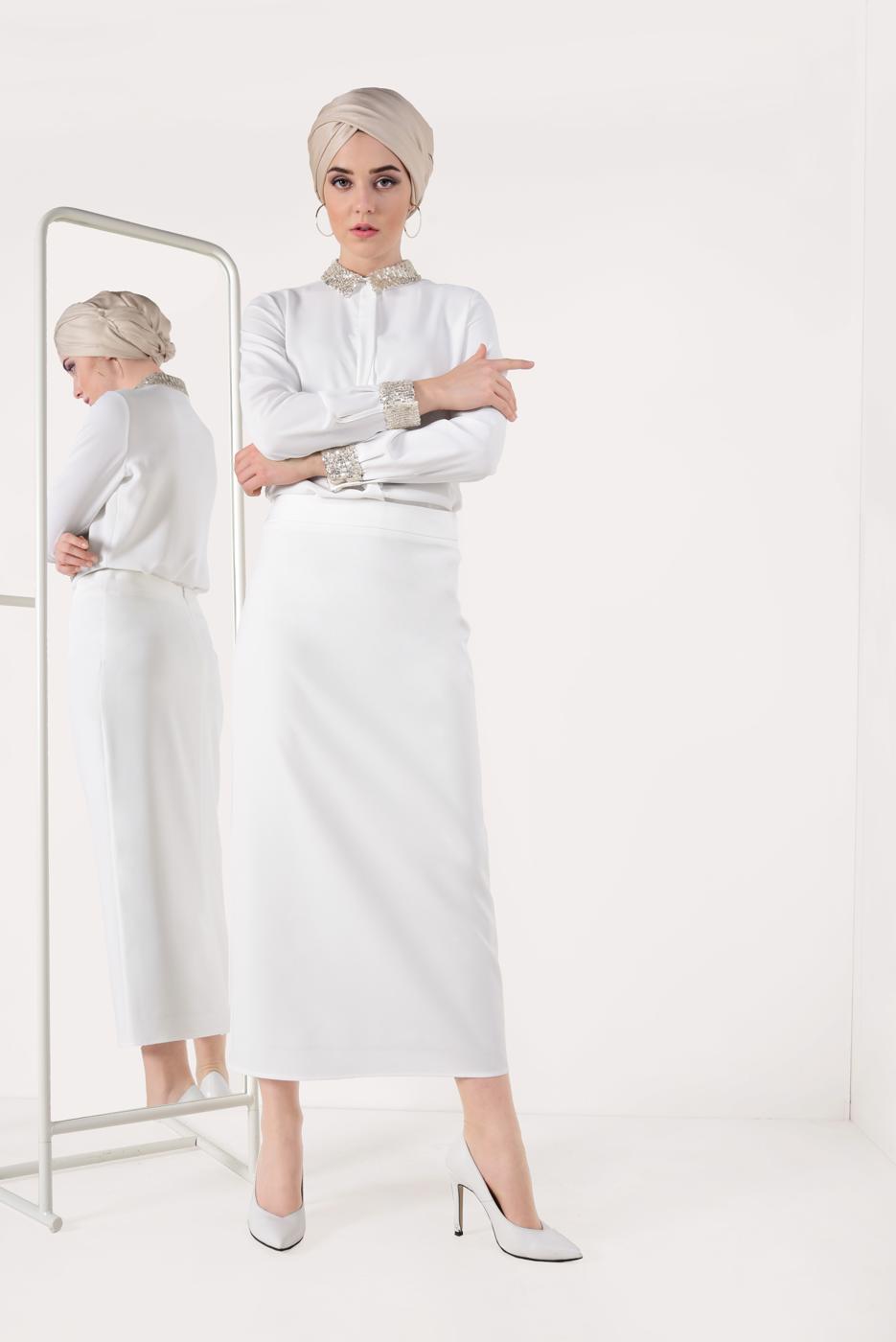 Hijab clothing ECRU T 8202 STN-BLUZ