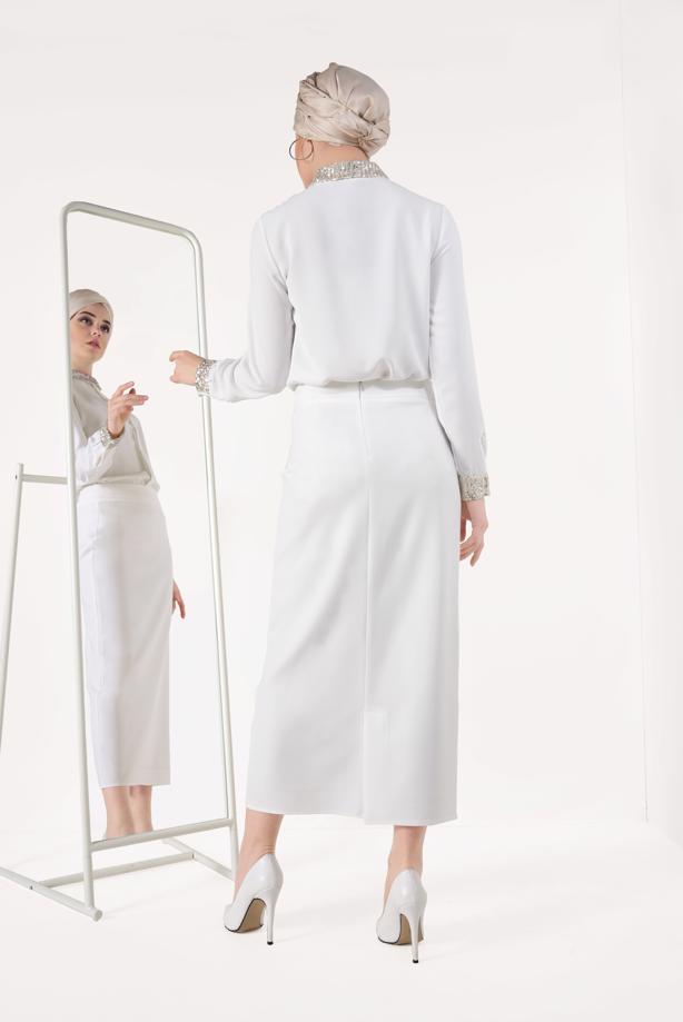 Hijab clothing  T 8202 STN-BLUZ - TRENDTESETTÜR