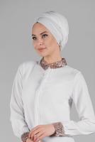 Vêtements hijab ÉCRU T 8202 STN-BLUZ