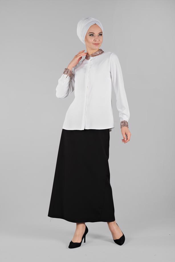 Vêtements hijab  T 8202 STN-BLUZ - TRENDTESETTÜR