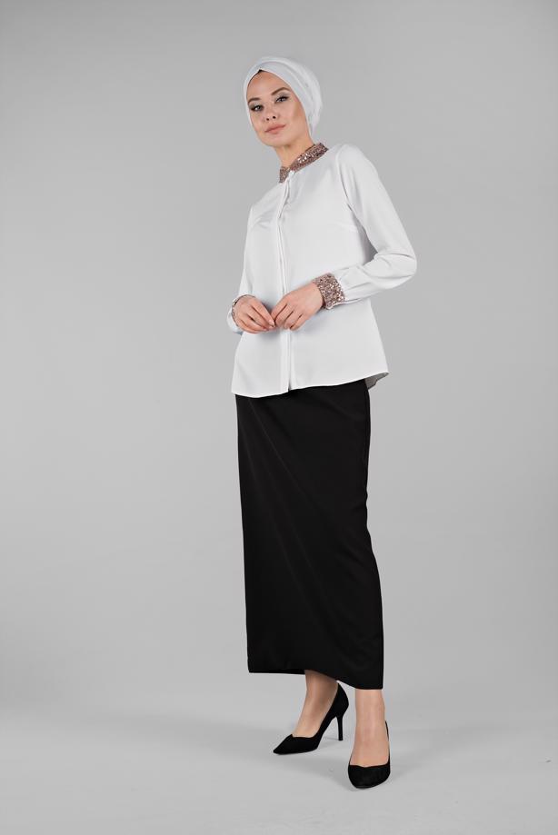 Vêtements hijab  T 8202 STN-BLUZ - TRENDTESETTÜR