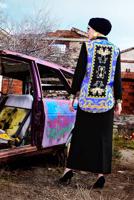 Tesettür giyim SİYAH ARKASI ETNİK DESENLİ BLUZ T 9002 