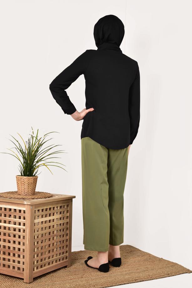 Tesettür giyim  GİZLİ DÜĞMELİ ŞİFON BLUZ T 9052 - TRENDTESETTÜR