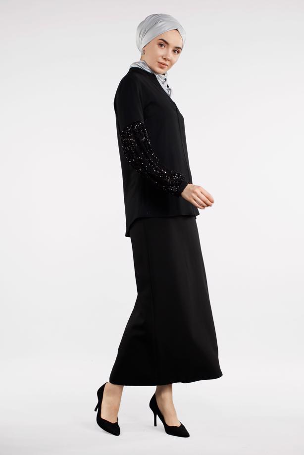 Hijab clothing  Sequin Sleeve Blouse T 9102 - TRENDTESETTÜR