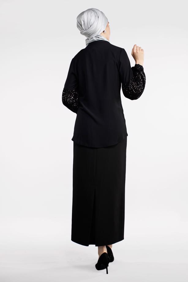 Hijab clothing  Sequin Sleeve Blouse T 9102 - TRENDTESETTÜR