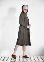 Tesettür giyim HAKİ KEMERLİ KOLLARI BONCUKLU GİY ÇIK 4206