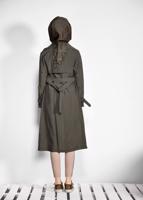 Tesettür giyim HAKİ KEMERLİ KOLLARI BONCUKLU GİY ÇIK 4206