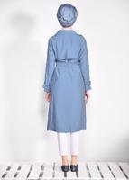 Tesettür giyim YEŞİL KEMERLİ KOLLARI BONCUKLU GİY ÇIK 4206