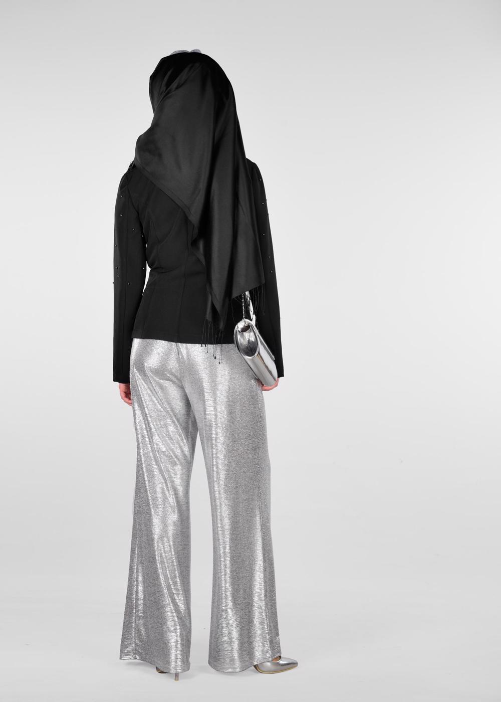 Tesettür giyim SİYAH İNCİ DETAYLI CEKET 4978 