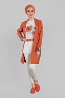 Vêtements hijab BRUN T 0234-1 MB- 2′Lİ CEKET