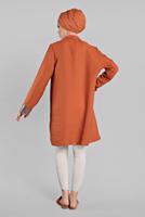Vêtements hijab BRUN T 0234-1 MB- 2′Lİ CEKET