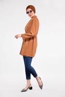 Tesettür giyim TABA KLASİK KESİM CEKET 59091
