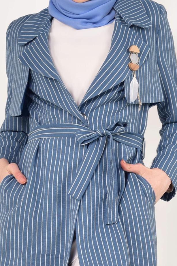 Vêtements hijab  Striped Seasonal Jacket T 610992  - TRENDTESETTÜR