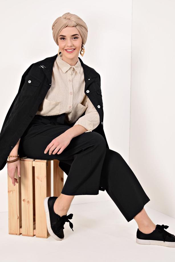 Tesettür giyim  MEVSİMLİK İNCE CEKET T 10891 - TRENDTESETTÜR