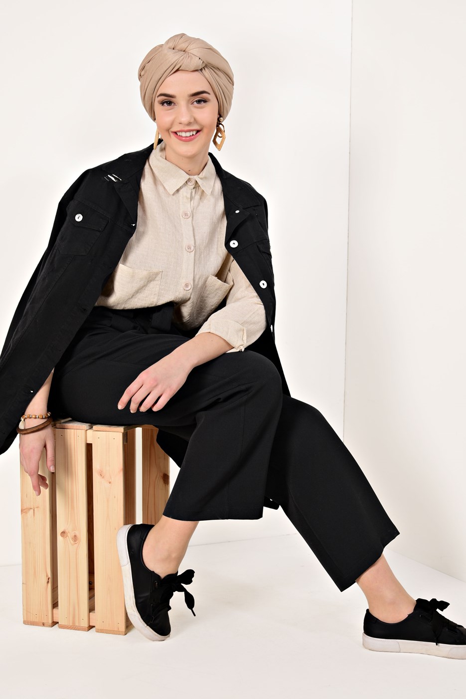 Vêtements hijab NOIR VESTE  T 10891