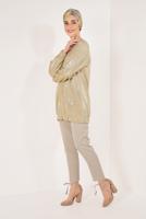 Tesettür giyim ALTIN SİMLİ FERMUARLI CEKET T 31881