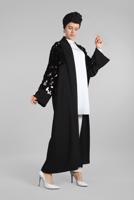 Tesettür giyim SİYAH YARASAKOL PAYETLİ KİMONO CEKET 38305 