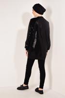 Tesettür giyim SİYAH ÖNDEN FERMUARLI PUL PAYET CEKET T 41981