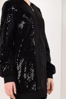 Tesettür giyim SİYAH ÖNDEN FERMUARLI PUL PAYET CEKET T 41981