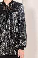 Tesettür giyim GRİ ÖNDEN FERMUARLI PUL PAYET CEKET T 41981