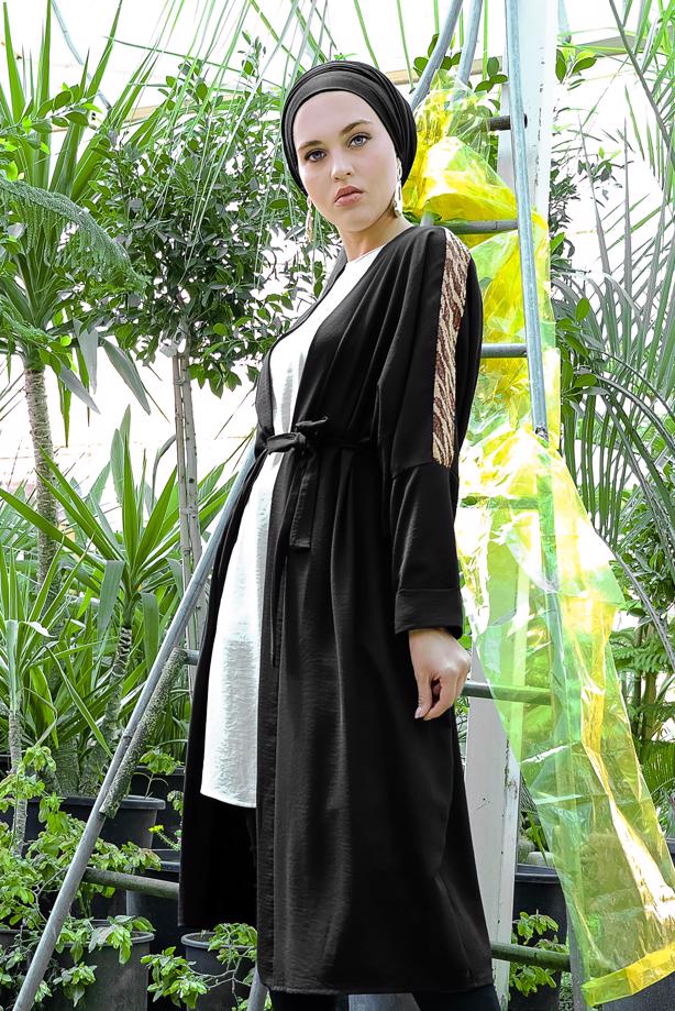 Vêtements hijab  Bat Sleeve  Sequin Detail Jacket T 56291 - TRENDTESETTÜR