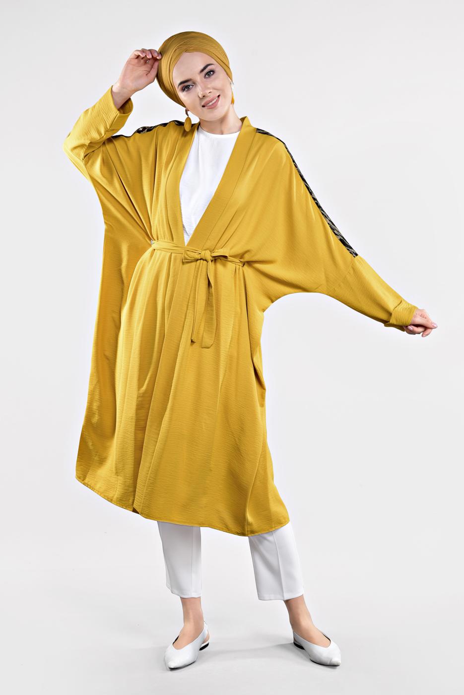 Vêtements hijab JAUNE Veste T 56291