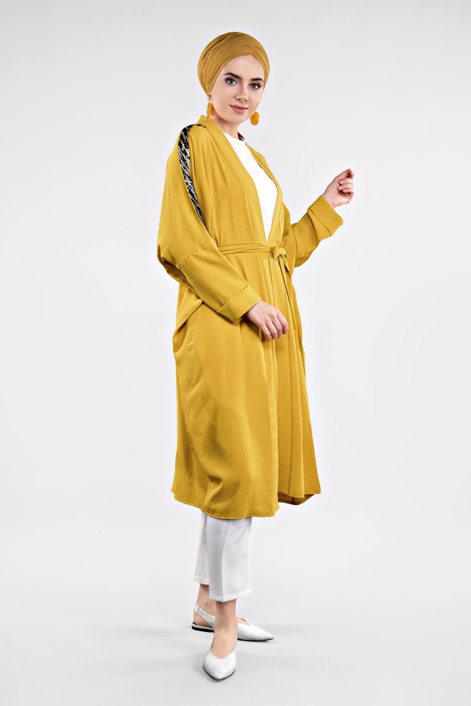 Vêtements hijab JAUNE Veste T 56291