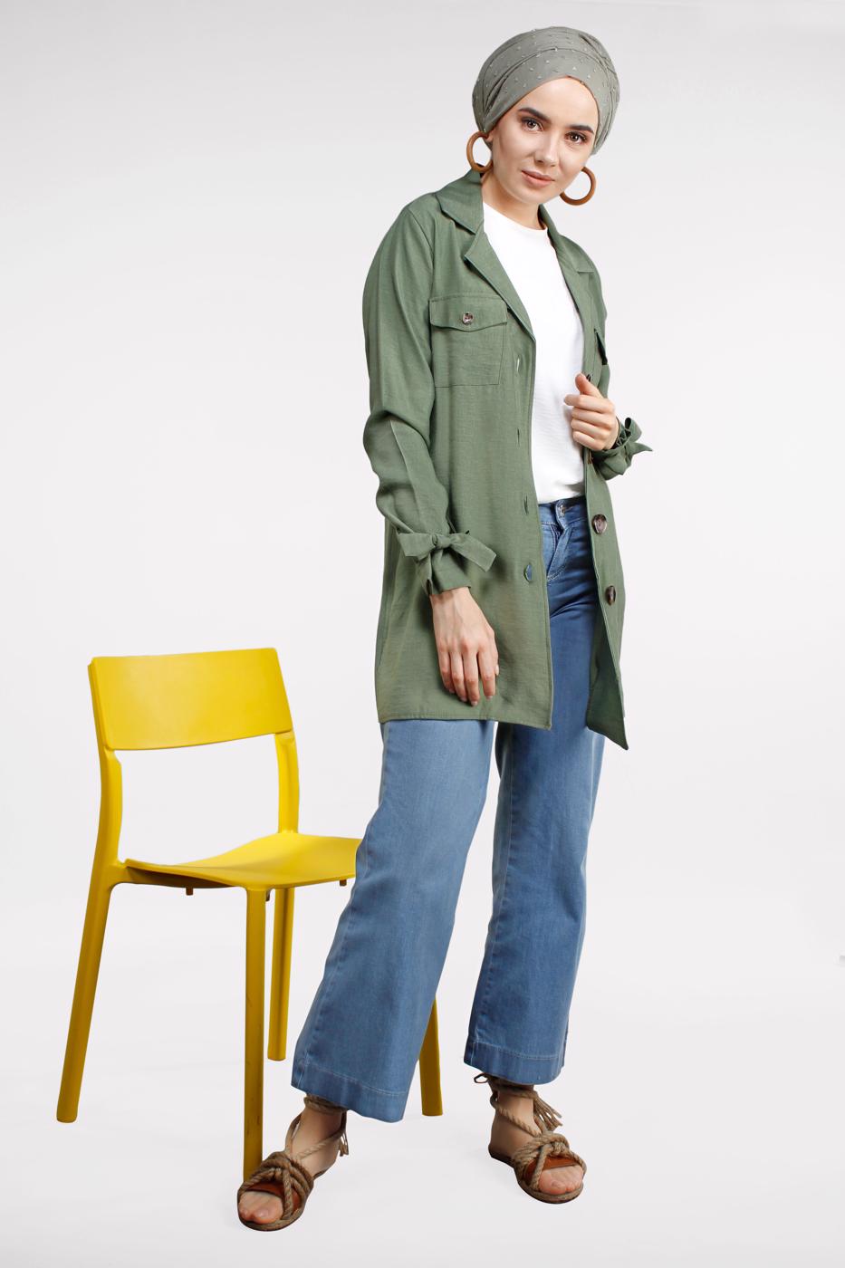 Vêtements hijab VERT Veste T 80891 