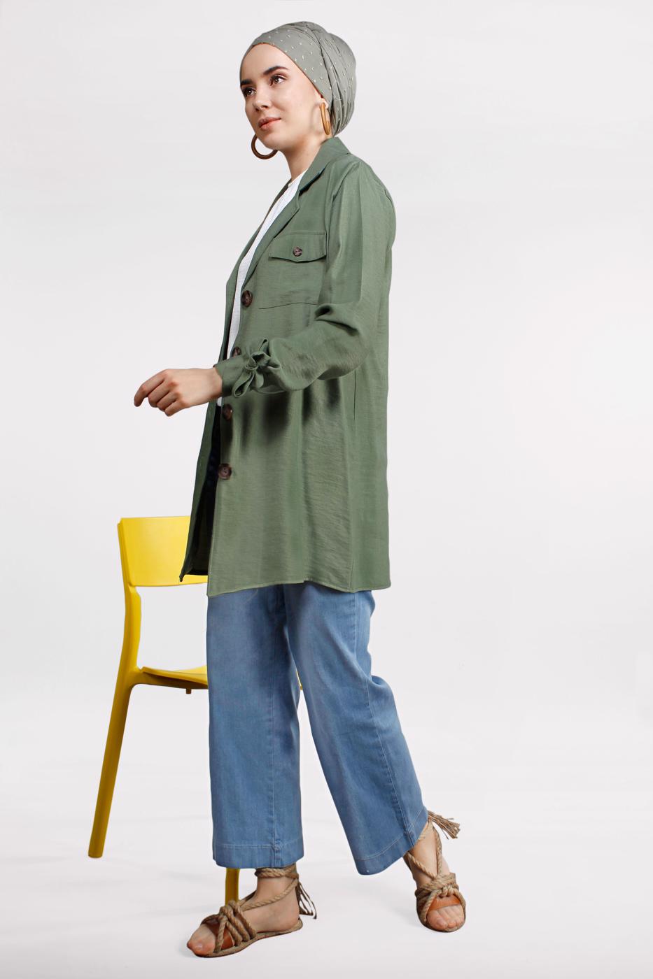 Vêtements hijab VERT Veste T 80891 