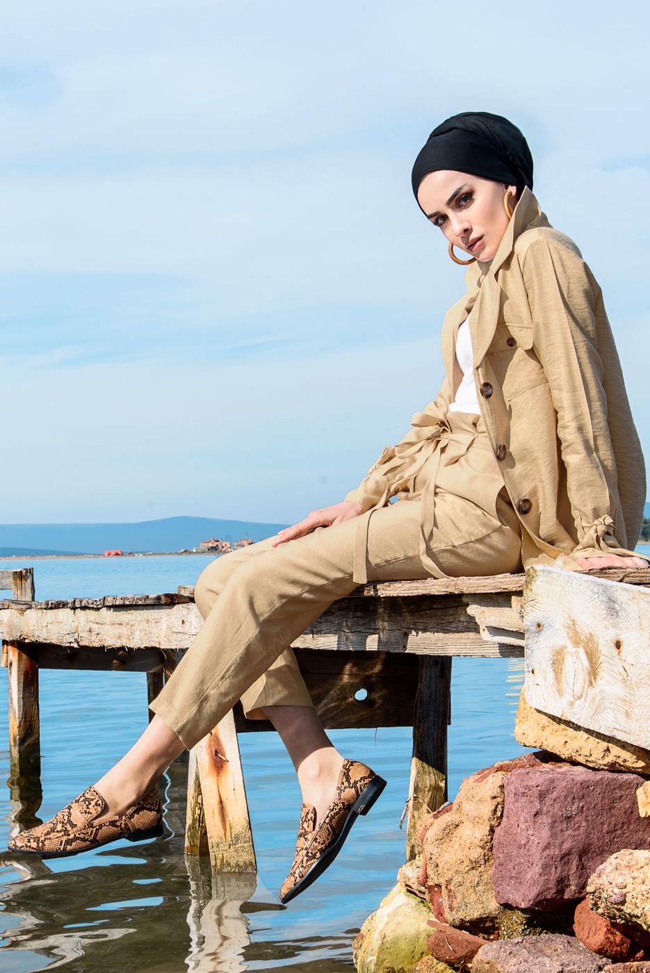 Vêtements hijab BRUN Veste T 80891 