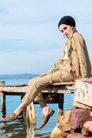 Vêtements hijab BRUN Veste T 80891 