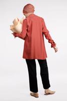 Hijab clothing PINK Pocket Button Detail Linen Jacket  T 80891